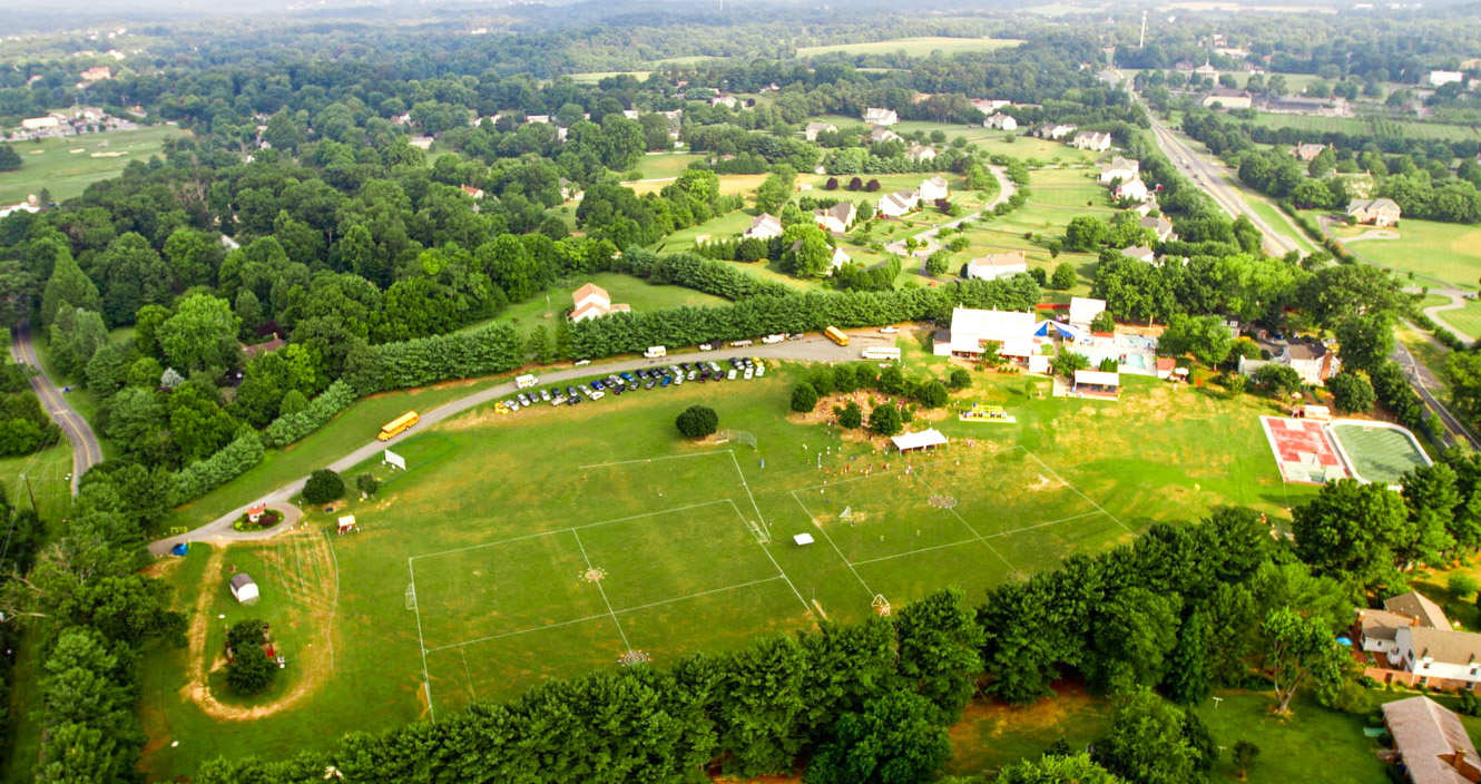 Drone shot of the whole camp facility